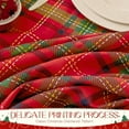 thumbnail image 2 of Christmas Rectangle Red Plaid Tablecloth - 60 x 84 Inch - Checkered Water Stain Resistant Table Cover, Washable Polyester Table Cloths for Xmas Dinner/Party Decoration/Holiday, 2 of 7