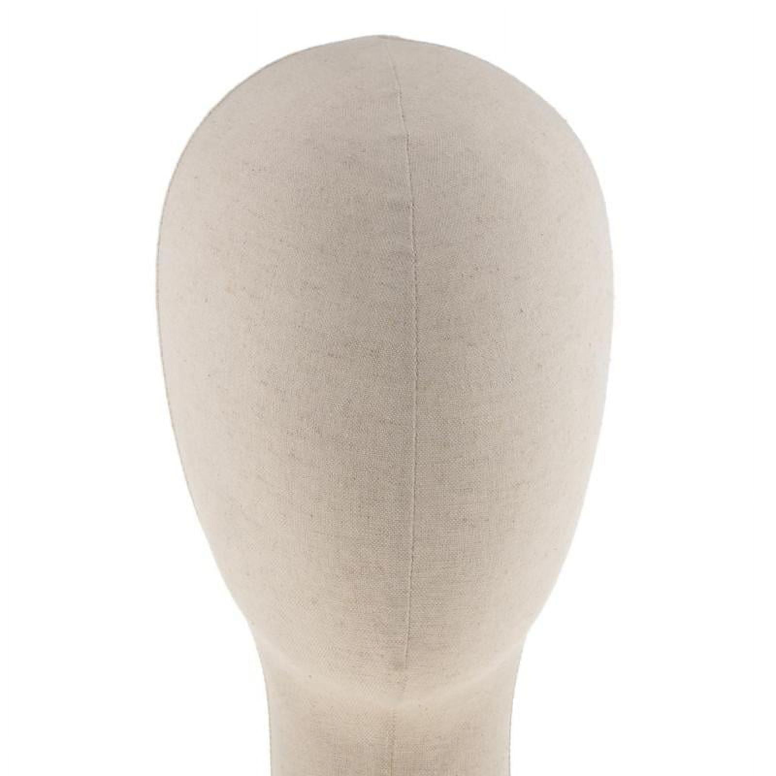 22'' Canvas Block Mannequin Head Hat Making Glasses Holder Display Beige