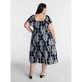 thumbnail image 2 of Terra & Sky Women’s Plus Midi Dress with Short Flutter Sleeves, Sizes 0X-5X, 2 of 4