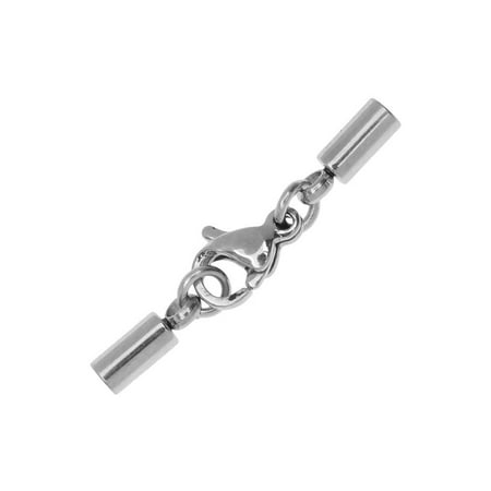 - Lobster Clasp and Cord End Set, 26mm Long and Fits up to 1.8mm Cord, 1 Set, Stainless Steel