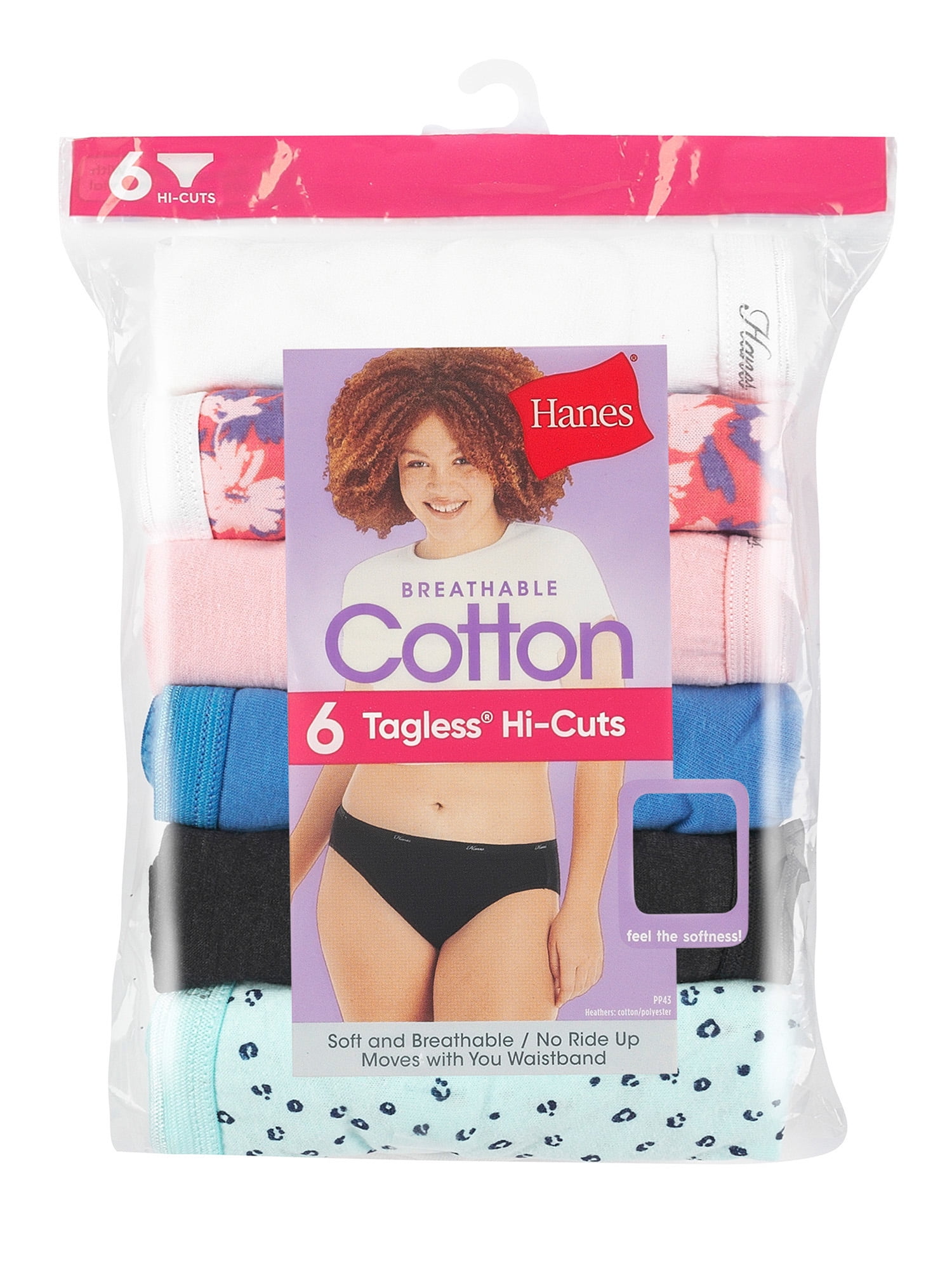 Hanes® Women's HI-CUTS Panty (Pack of 3)  NO RIDE UP & 100