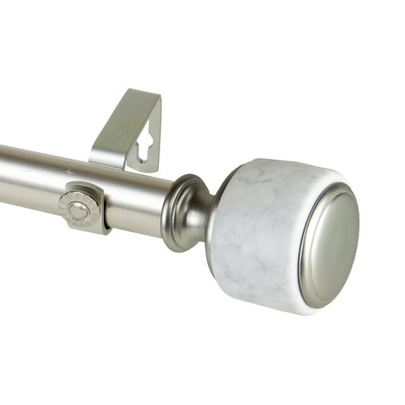 Domovina Andres 1-inch Single Curtian Rod-Color:Satin Nickel,Size:48-84"