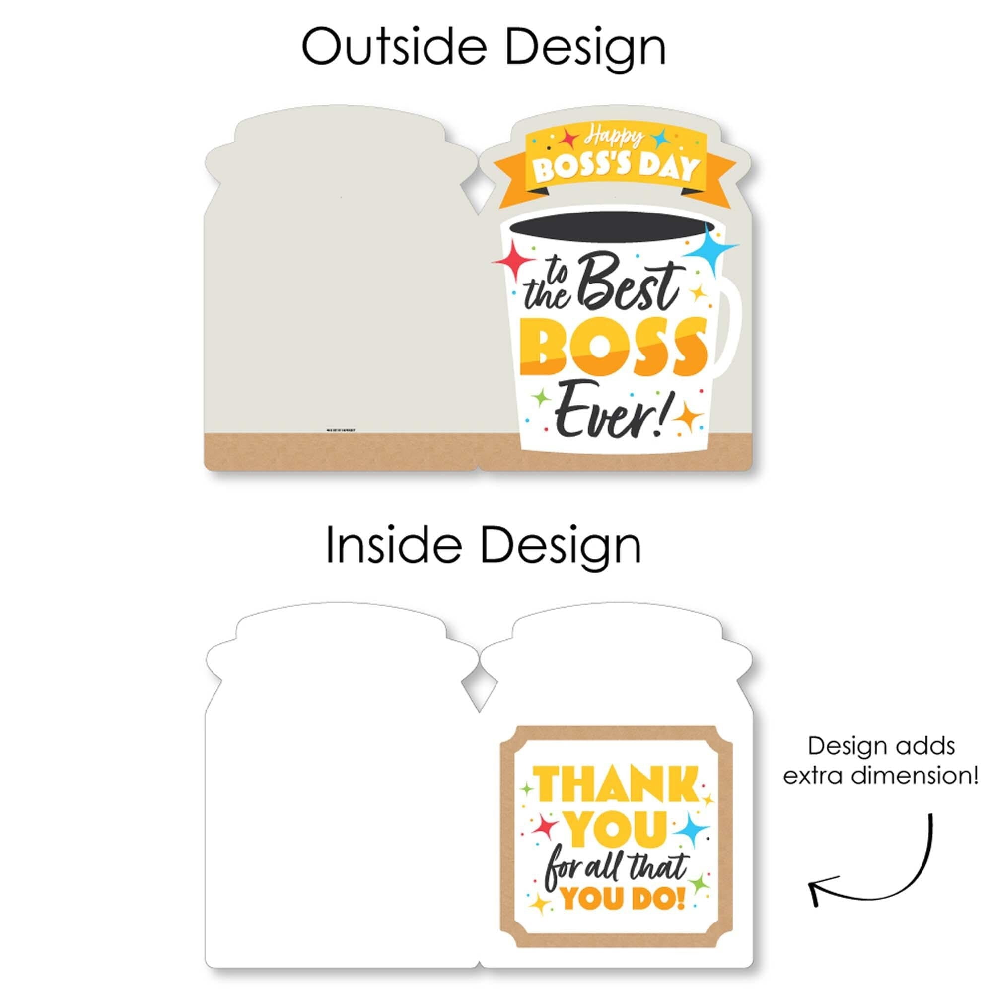 Big Dot of Happiness Happy Boss's Day - Best Boss Ever Giant Greeting Card - Big Shaped Jumborific Card