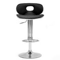 thumbnail image 3 of Set of 2 Adria Ashy Color Light Taupe Faux Leather Chrome Frame Adjustable Height Bar Stool, 3 of 12