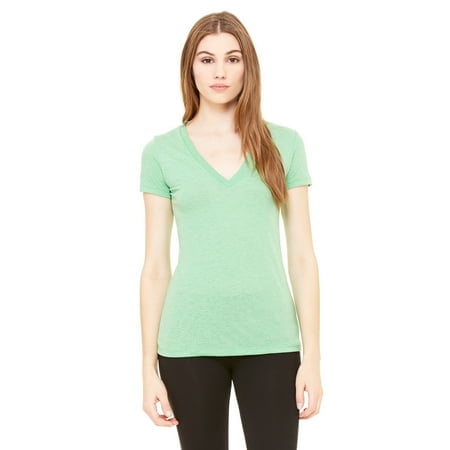 Bella + Canvas T-Shirt à Manches Courtes Col en V Profond pour Femmes