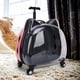 thumbnail image 5 of Mochila con ruedas para perros y gatos, tipo cápsula transparente ventilada. Transportín con ruedas para mascotas. Rosa, 5 of 8