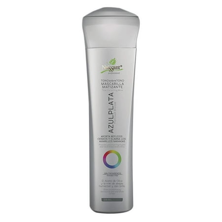 Naissant Professional Hair Treatment Mask. Color Depositing, Color Intensifier and Tone Correcting Highlights. Without Salt, Paraben and Ammonia. (Platinum Blonde, Azul Plata)