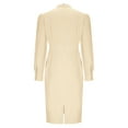thumbnail image 5 of ZQUUVOU Belted Bow Dress for Women Slimming Long Sleeve Round Neck Knee Length Elegant Business Casual Outfit Beige, 5 of 6
