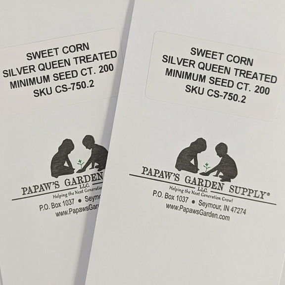 PAPAW'S GARDEN SUPPLY LLC. HELPING THE NEXT GENERATION GROW! Silver Queen Treated Hybrid Sweet Corn 2 Packs 200 CT Each