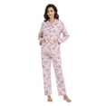 thumbnail image 4 of GLOBAL Womens Flannel Cotton Pajama Set Long PJs Flannel Loungewear Sleepwear,Size S-3XL, 4 of 6