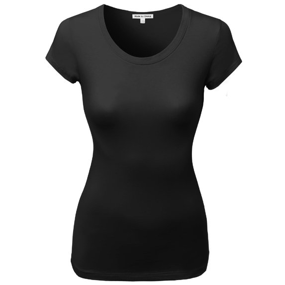 FashionOutfit Women's Lightweight Basic Crewneck Short Sleeve Boy Tee