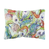 Carolines Treasures 8547PW1216 Crab Canvas Fabric Decorative Pillow, 12H x16W, multicolor