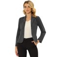 thumbnail image 1 of AllegK ChaqueDe Traje De ChaqueElástiCon Cuello De SolaPaOficiDe Trabajo PaMujer Gris Oscuro M, 1 of 4