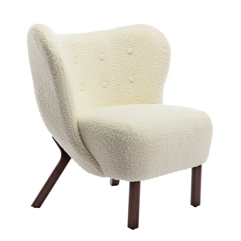 Fluffy cream chair new arrivals