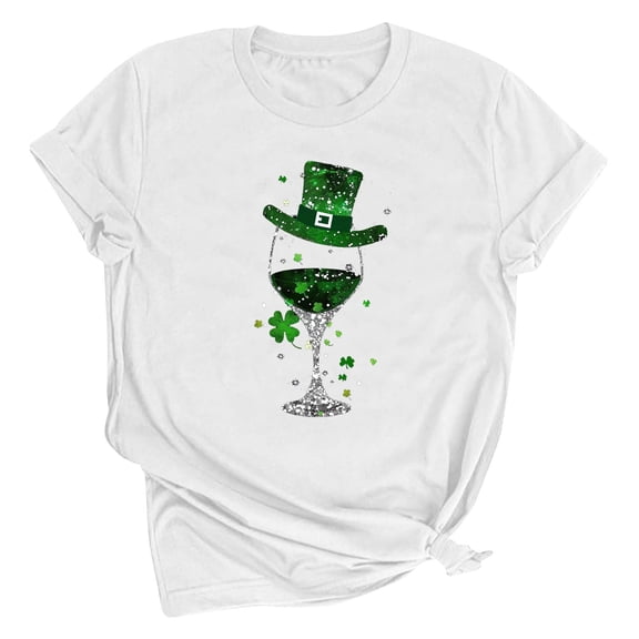 St. Patrick's Day Sweatshirt For Women Shamrock Clover Printed St Patty's Day Outfits Casual Loose Long Sleeve Tops