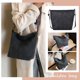 thumbnail image 5 of Bolso de mano de PU Vintage para mujer, bolsos Hobo sólidos, bolso de hombro de estilo Retro (negro), 5 of 9