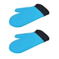 thumbnail image 1 of Blue Silicone Oven Gloves Heat Resistant - Oven Gloves Silicone Oven Mitts Heat Resistant - Premium Non-Slip Design Kitchen Gloves, 1 of 3