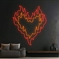 thumbnail image 2 of Handmadetneonsign Custom Fire Heart Neon Sign, Heart Fire LED Light, Burning Heart Neon Lights, 2 of 5