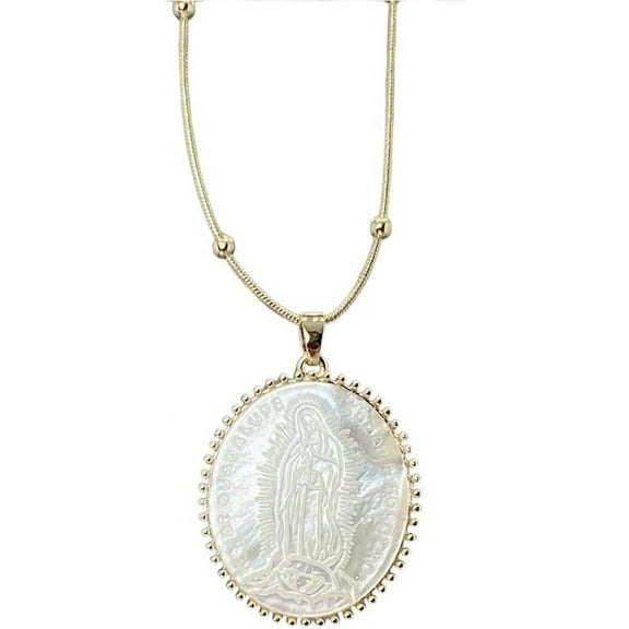 Medal Guadalupe,Cadena Virgen De Guadalupe Necklace,Faith Gold Plated Cooper Necklace Women