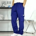 thumbnail image 2 of Mens Sweatpants Open Bottom Cargo Sweatpants for Men Heavyweight Fleece Open Bottom Straight Leg Sweatpant Pockets Plus Size Big and Tall Joggers, 2 of 4