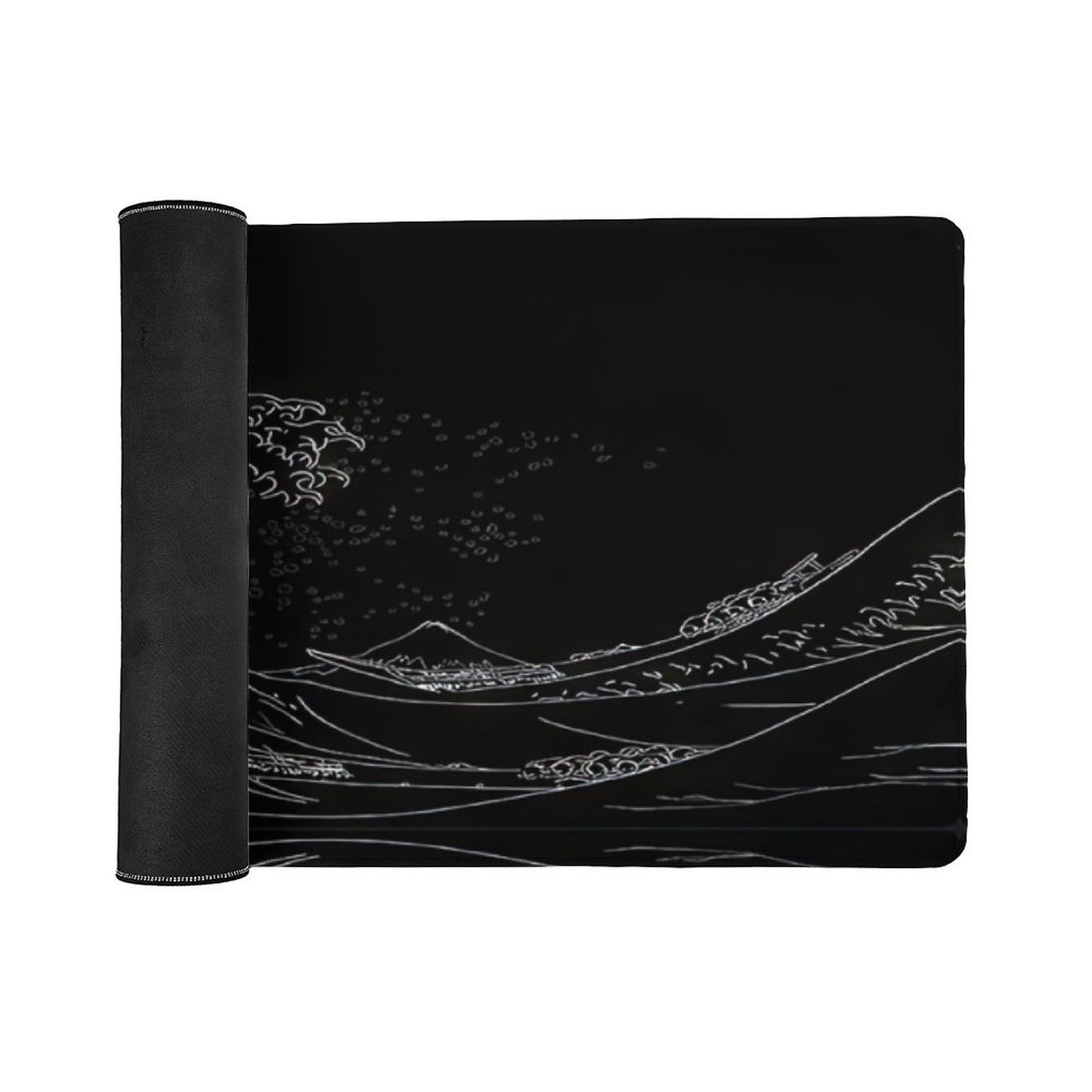 Japanese Sea Wave Mouse Pad Gaming Mousepad Large Mouse Pad for Keyboard and Mouse with Anti-Slip Rubber Base, Keyboard Pad Big Mouse Mat for Home and Office  35.4 x 15.7in