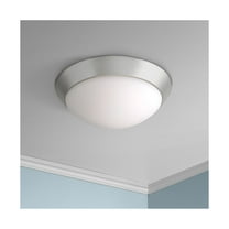 360 Lighting Davis Modern Ceiling Light Flush Mount Fixture 11" Wide Brushed Nickel Frosted Glass Dome Shade for Bedroom Kitchen Living Room Hallway