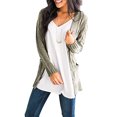 thumbnail image 3 of Mialoley Women Casual Knit Cardigan Solid Color Button Closure Long Sleeve Coat Sweater with Pocket, 3 of 8