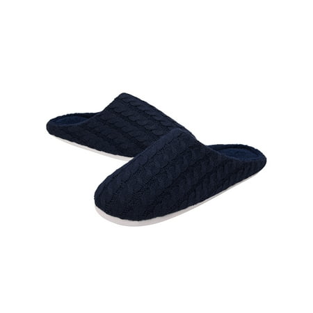 

Men s Knitted Slide Slippers Comfy Slip-ons Memory Foam Slipper Indoor Clog Slippers with Warm Fleece Fuzzy Lining Anti-skidding House Shoes+Free Gift