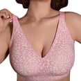 thumbnail image 5 of Siminsem Wireless Jelly Bra for Women Seamless Push Up Full Coverage Leopard Print No Underwire Comfortable T-Shirt Bra Adjustable Straps Everyday Sleep Lounge Support Bras, Pink,L, 5 of 9