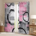 thumbnail image 2 of Feelyou Pink Abstract Ombre Blackout Curtains Set of 2 (52x84 Each), Square Circle Geometric Window Curtains, Teen Kid Child Adult Curtains and Drapes, Blackout Curtains Room Decor, 2 of 6