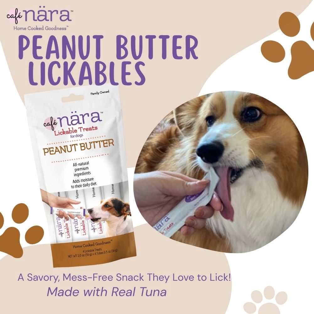 Café Nara Peanut Butter Flavored Lickable Treats for Dogs - Pack of 6
