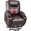 Recliner Chair Rocking Massage Chairs Heated Home Sofa PU Leather Ergonomic Living Room Chair Overstuffed Cushion Lounge 360 Degree Swivel (Black)
