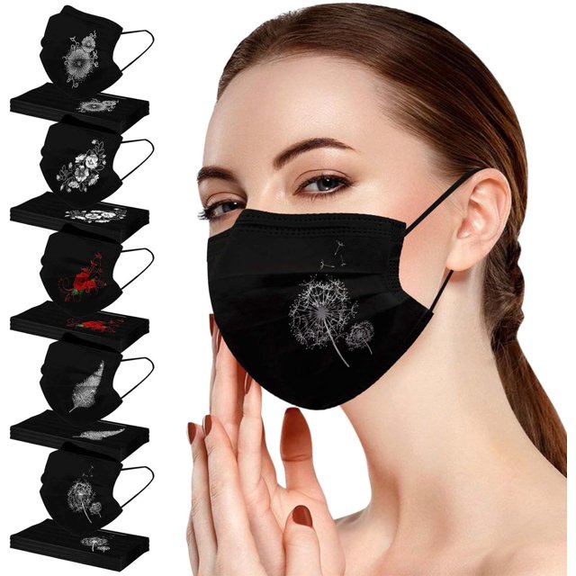 HUGFEGWE 50 Pcs Butterfly Disposable Face_Masks for Adults,Breathable Disposable Facemasks with Butterflies Designs CJB91-40416