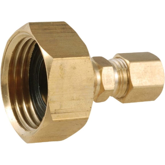 Anderson Metals Corp. Compression Union Brass Ice Maker Fitting - 1/4 In. OD x 3/4 In. FHT