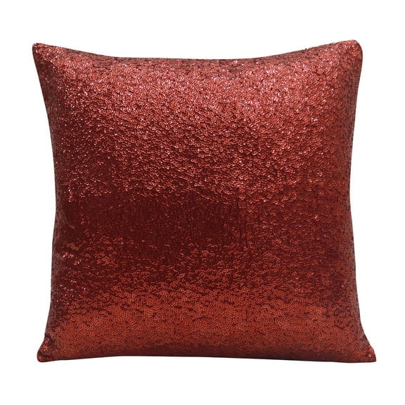 Yuga Cushion Cover Metallic Red Sequin Throw Glitter Pillow Wedding Decor Lounge 12 X 12 Inches
