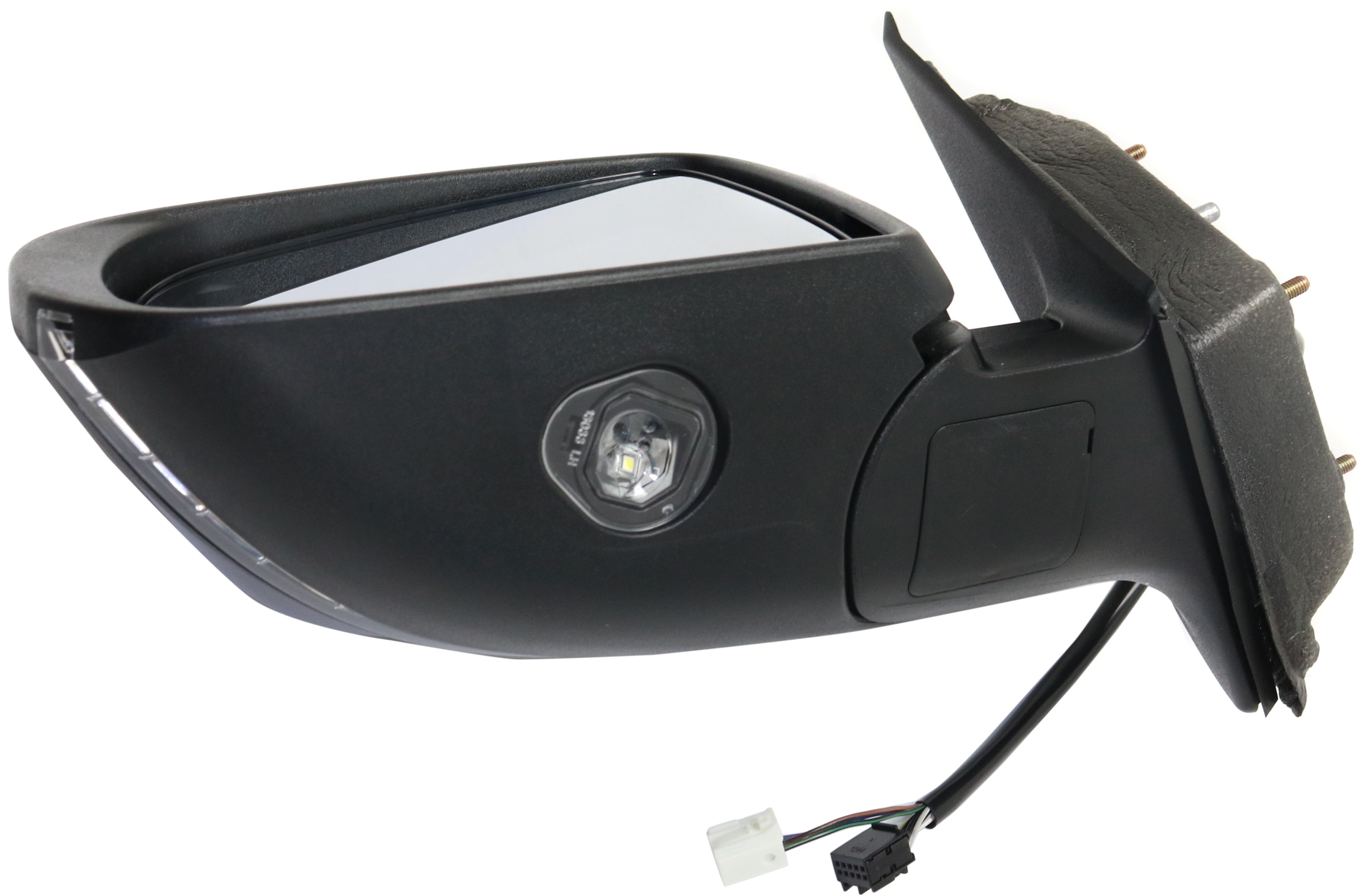 Mirror Compatible With 2014-2018 Jeep Cherokee Left Driver Side Heated w/ Blind Spot Detection in Glass In-housing Signal Light Paintable Kool-Vue