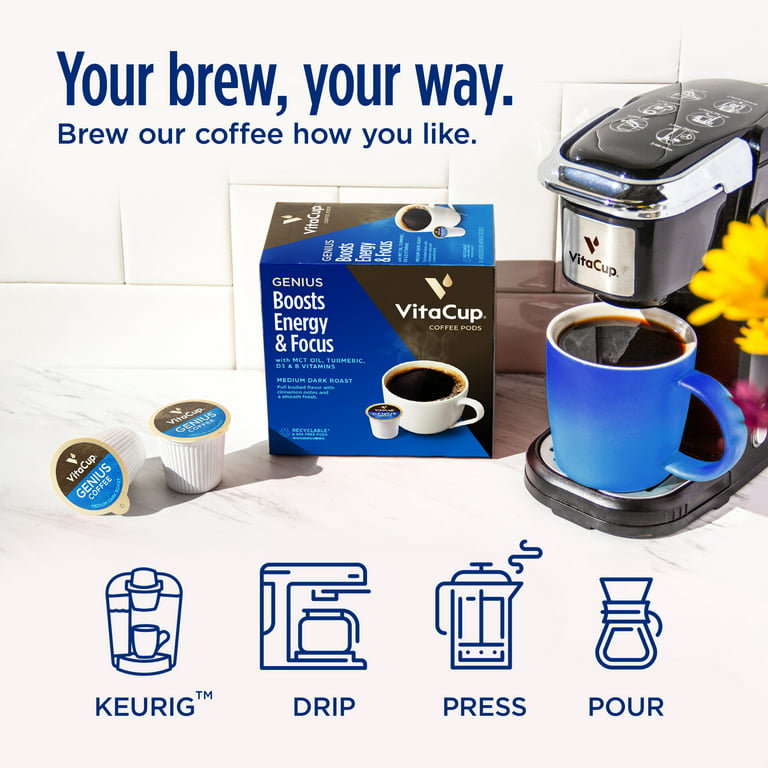 Energy Light Blend Coffee Pods | Single Serve Pods | VitaCup Online Shop 128 Pods| VitaCup