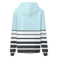 thumbnail image 5 of TFEOQRY Hooded Sweatshirts for Women Loose Striped Printed Pullover with Pockets Long Sleeve Hooded Tops Sweatshirt Sky Blue, 5 of 5