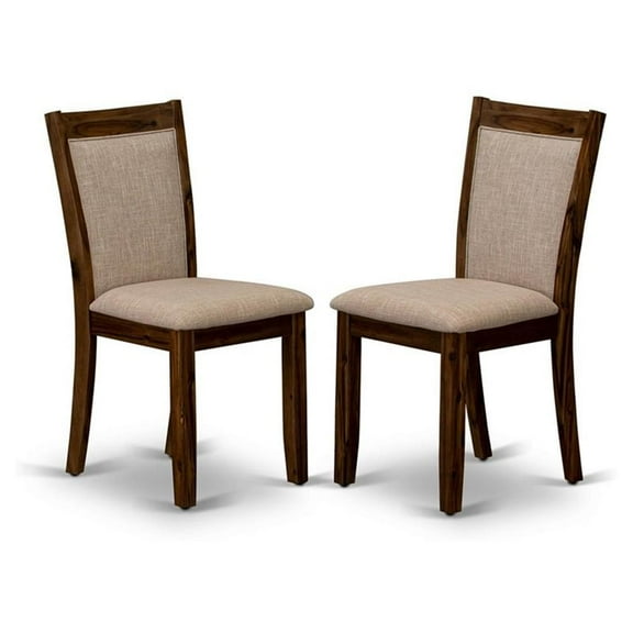 Atlin Designs 36.8" Wood Dining Chairs in Walnut/Tan (Set of 2)