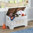 thumbnail image 3 of Badger Basket Children's Solid Wood Rustic Toy Box 3.3 Cu ft. - Distressed White, 3 of 9