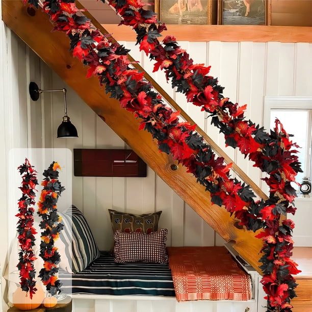 Enredaderas Artificiales de Hojas de Arce para Decoración de Halloween y Acción de Gracias, 170 Cm, de Plástico Multicolor | Decoración Duradera para Crear Un Ambiente Festivo Otoñal, Ideal para Inte