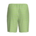 thumbnail image 5 of Naloa Green Gingham Men's Short Pajama Pants, Lounge Comfort Shorts with Elasticized Waistband and Side Pockets - XX-Large, 5 of 9