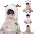 thumbnail image 2 of Chapeau pour Enfants Bois de Cerf Couleur Contrastée Automne Hiver Coupe-Vent avec Rabat d'Oreille pour Extérieur, 2 of 10