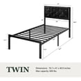 thumbnail image 3 of Amolife Twin Size Metal Bed Frame with Faux Leather Headboard, Black, 3 of 8