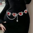 thumbnail image 4 of Aurgiarme Fashion Women Waist Chain Embossed Love Heart Chain Belt Body Chain Waist Jewellery Party Dress Chain Belt for Parties, 4 of 8