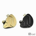 thumbnail image 2 of In-Ear Earphones, 1BA+1DD Hybrid Driver HiFi Stereo Sound With Microphone, Detachable Cable, Noise Isolating Earbuds For Music, Gaming, Sports (Gold/Black),Black no mic, 2 of 19