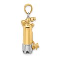 thumbnail image 2 of 14K Yellow Gold Rhodium Polish Finish 3-Dimensional Double Scuba Tanks with Air Hose Charm Pendant, 2 of 5