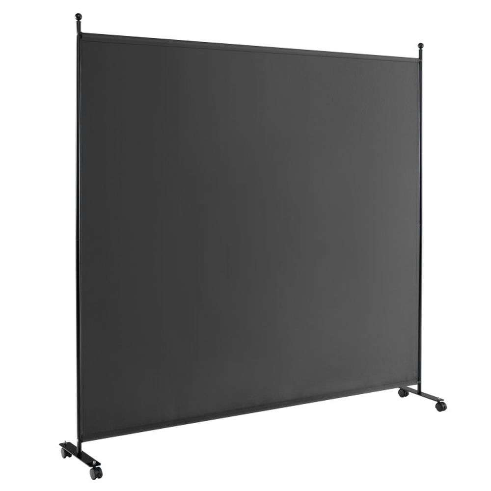 Resenkose Room Separator, Room Divider Panel,6 Feet Single Panel Rolling Room Divider with Smooth Wheels, Dark Gray