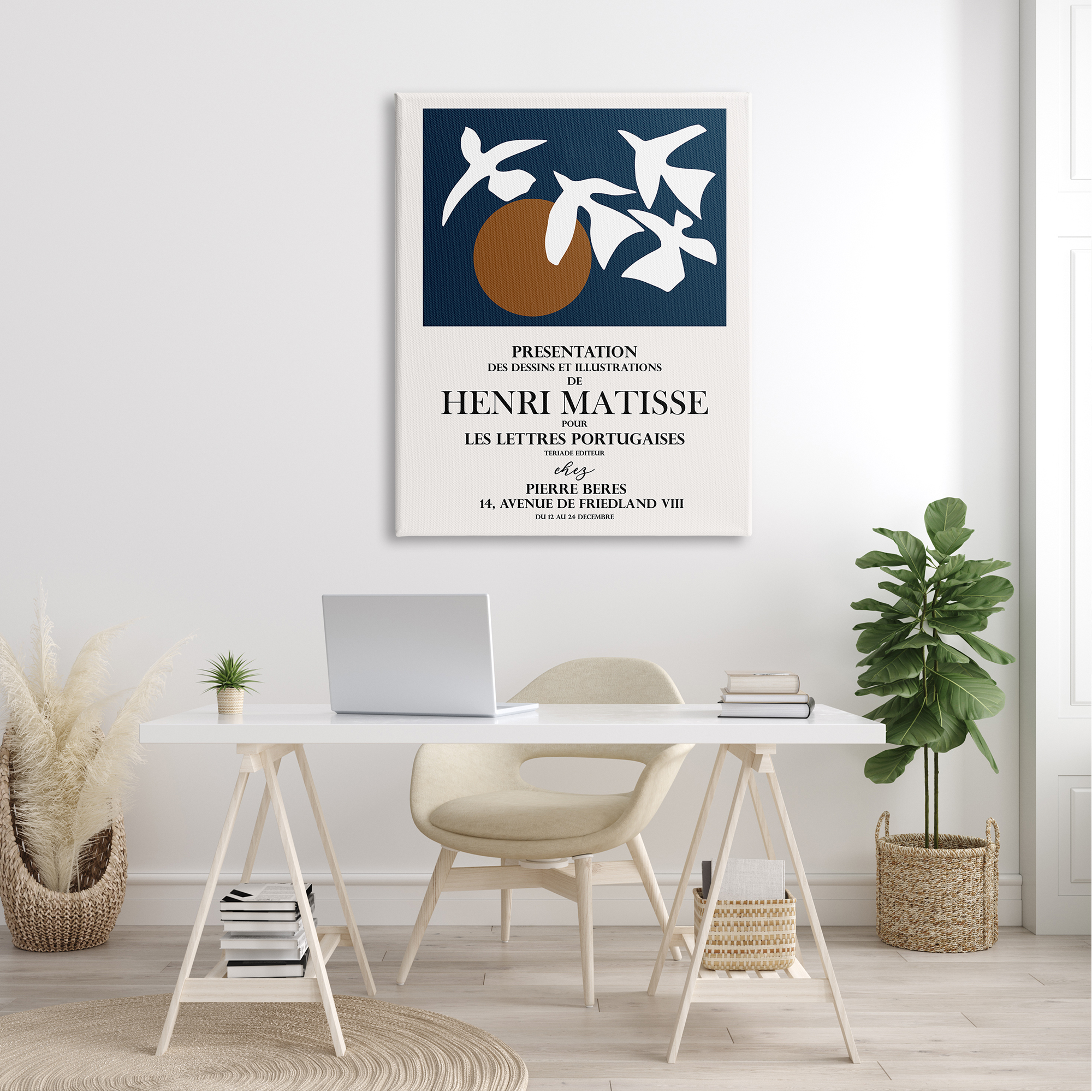 Stupell Industries Historic Matisse Birds Flying Sun Collage Flyer Canvas Wall Art, 36 x 48, Design by Ros Ruseva