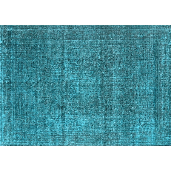Ahgly Company Indoor Rectangle Oriental Light Blue Industrial Area Rugs, 5' x 7'